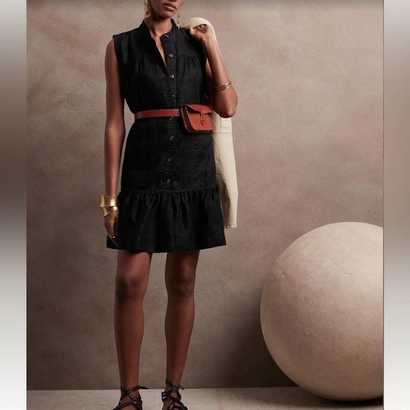 Banana Republic Linen Flounce Dress